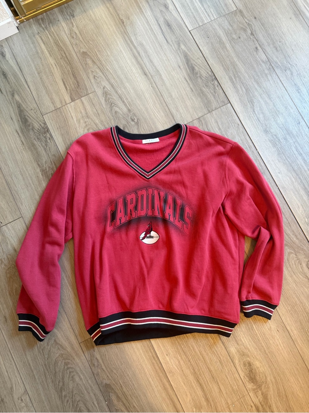 Arizona Cardinals V-Neck Red Pullover Sweater